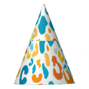 Leopard Spots: Colourful Vintage Texture. Party Hat