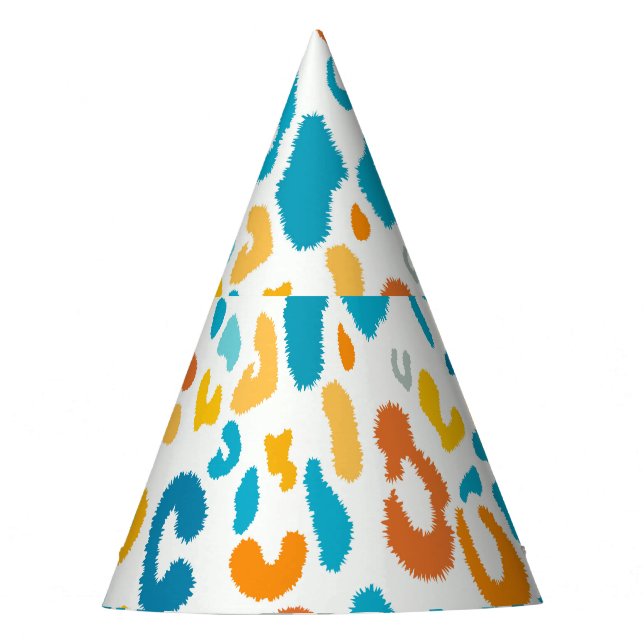 Leopard Spots: Colourful Vintage Texture. Party Hat (Front)