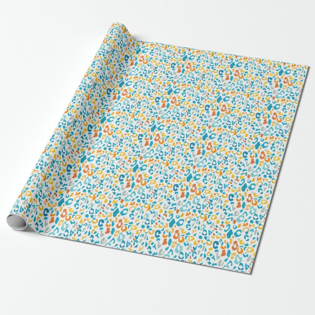 Leopard Spots: Colourful Vintage Texture. Wrapping Paper (Unrolled)