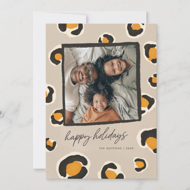 Leopard Spots Flat Holiday Card (Front)