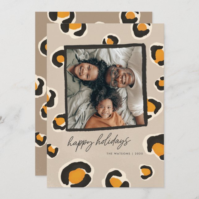 Leopard Spots Flat Holiday Card (Front/Back)