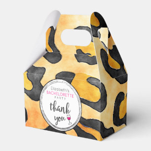 Leopard Spots Pattern Bachelorette Party Thank You Favour Box