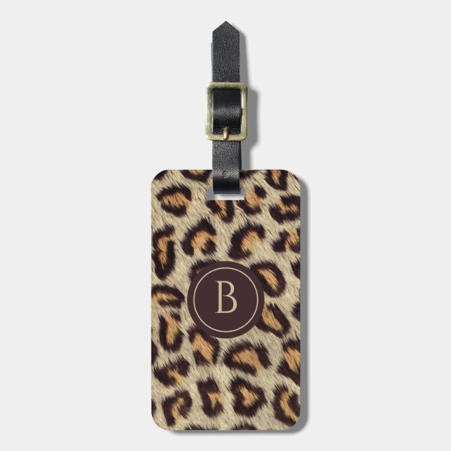 Leopard spots pattern luggage tag (Front Vertical)