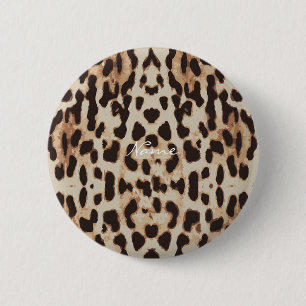 Leopard Spots Pattern Thunder_Cove 6 Cm Round Badge