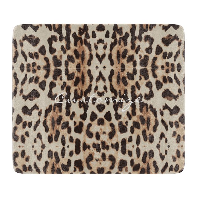 Leopard Spots Pattern Thunder_Cove Cutting Board (Front)