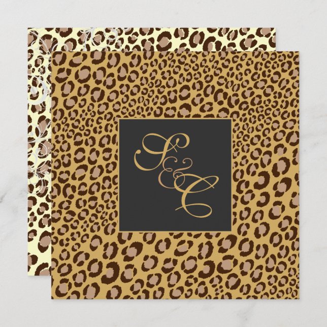 LEOPARD SPOTS+PEARL SWIRLS INVITATION (Front/Back)