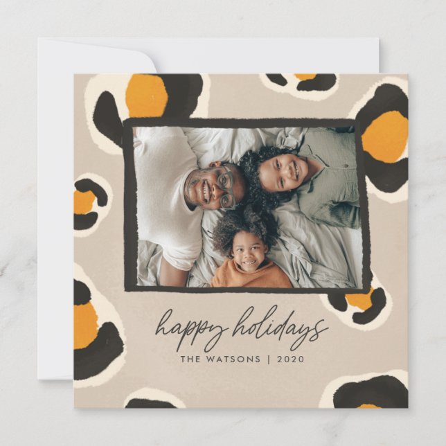 Leopard Spots Personalised Holiday Card (Front)