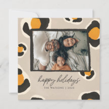 Leopard Spots Personalised Holiday Card