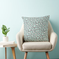 Leopard Spots Seafoam Grey Animal Print Pattern