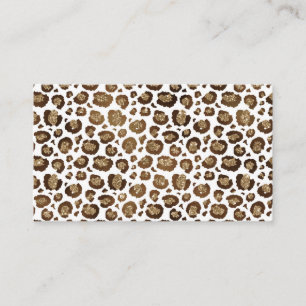 Leopard Spots Wild Animals Golden Glitter Safari Business Card