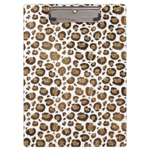 Leopard Spots Wild Animals Golden Glitter Safari Clipboard