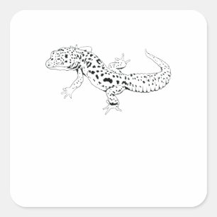 leopard square sticker