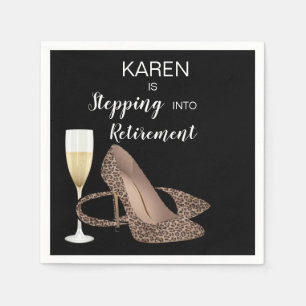 Leopard Stepping Into Retirement Napkins
