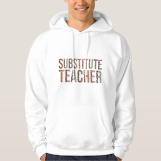 Leopard Substitute Teacher Supplies Funny Back to  Hoodie