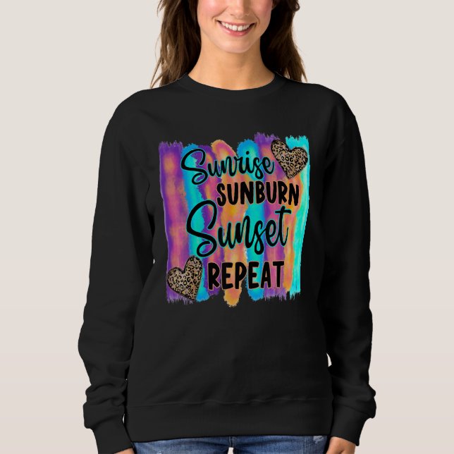 Leopard Summer Time Sunrise Sunburn Sunset Repeat Sweatshirt (Front)