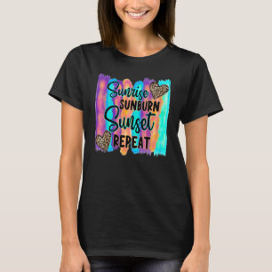 Leopard Summer Time Sunrise Sunburn Sunset Repeat T-Shirt