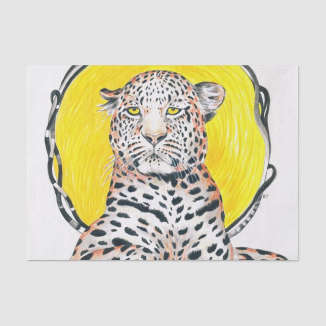 Leopard Sun King Ink Art Tissue Paper (Front)