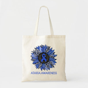 Leopard Sunflower Ataxia Awareness Blue Ribbon Sup Tote Bag