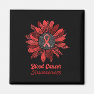 Leopard Sunflower Blood Cancer Awareness Warrior R Magnet