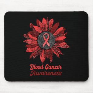 Leopard Sunflower Blood Cancer Awareness Warrior R Mouse Pad