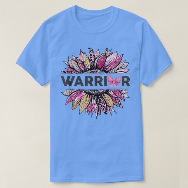 Leopard Sunflower Breast Cancer Awareness Cancer W T-Shirt (Design Front)