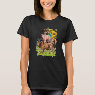 Leopard Sunflower Farm Animals Vegan Life Is About T-Shirt