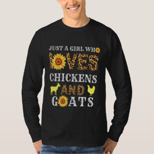 Leopard Sunflower Just A Girl Who Loves Chickens A T-Shirt
