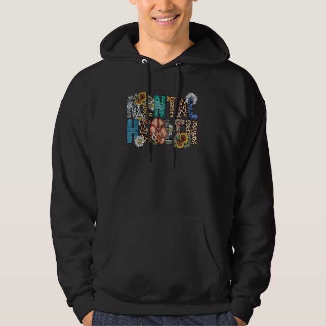 Leopard Sunflower Mental Health Matters Human Brai Hoodie (Front)