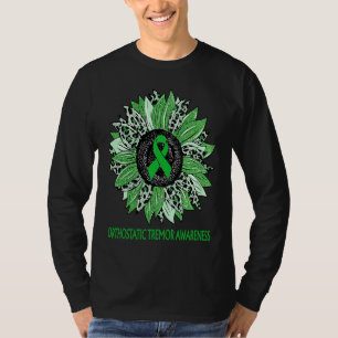 Leopard Sunflower Orthostatic Tremor Awareness Gre T-Shirt