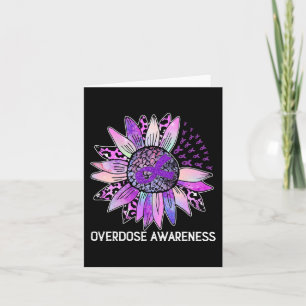 Leopard Sunflower Overdose Awareness Month Purple Card