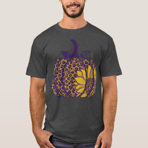 Leopard Sunflower Pumpkin Clothing Fall Autumn  T-Shirt