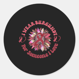 leopard sunflower sickle cell cancer awareness app classic round sticker