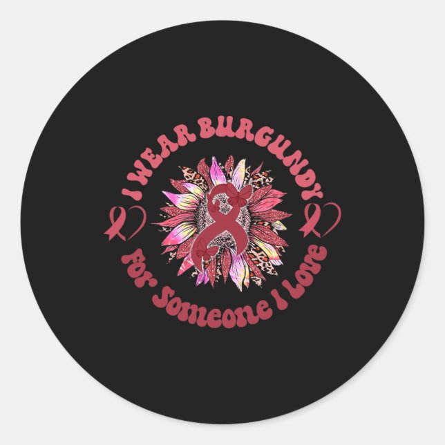 leopard sunflower sickle cell cancer awareness app classic round sticker (Front)