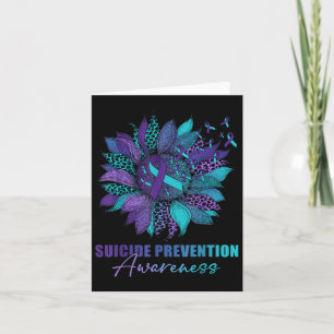Leopard Sunflower Suicide Prevention Awareness Day Card