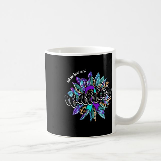 Leopard Sunflower Warrior Suicide Awareness  Coffee Mug (Right)