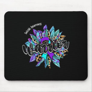 Leopard Sunflower Warrior Suicide Awareness Mouse Pad