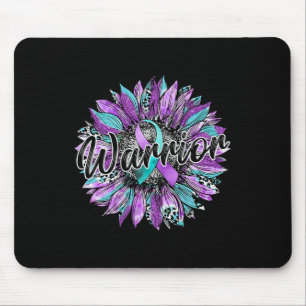 Leopard Sunflower Warrior Teal And Purple Suicide  Mouse Pad
