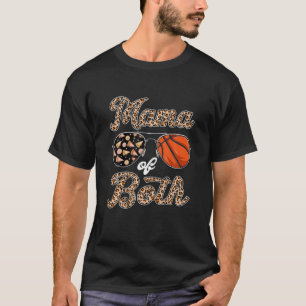 Leopard Sunglasses Cheer Basketball Mom Of Both Mo T-Shirt