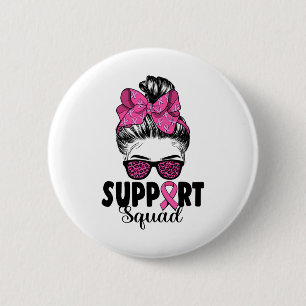 Leopard Sungles Messy Bun Support Squad Breast Can 6 Cm Round Badge
