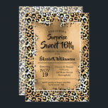 Leopard Sweet 16th Birthday Party Invitations<br><div class="desc">Elegant sweet 16 birthday invitations feature a leopard print overlaid with gold faux foil and your birthday party details in chic lettering,  use for ANY AGE birthday. MATCHING items available in our collection.</div>