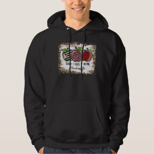 Leopard Teach Love Inspire Teacher Life Back To Sc Hoodie