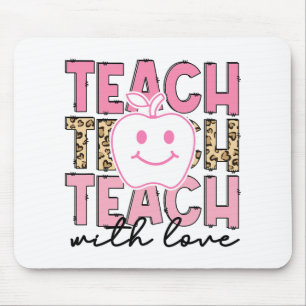 Leopard Teacher Appreciation Teach With Love Teach Mouse Pad