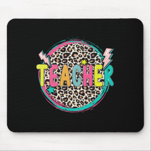Leopard Teacher Happy First Day Of School Teacher Mouse Pad