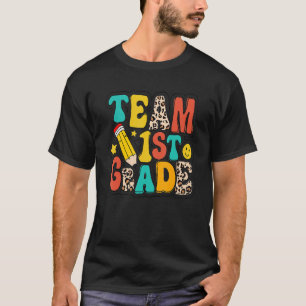 Leopard Team First Grade Back To School Hello Firs T-Shirt