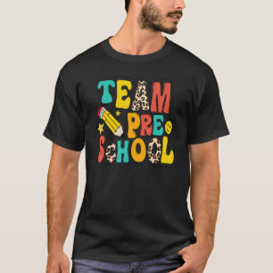 Leopard Team Preschool Teacher Student Kids Back T T-Shirt