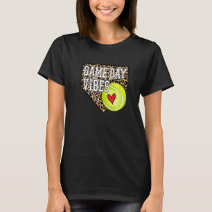 Leopard Tennis Game Day Vibes Tee Tennis Mum Mothe