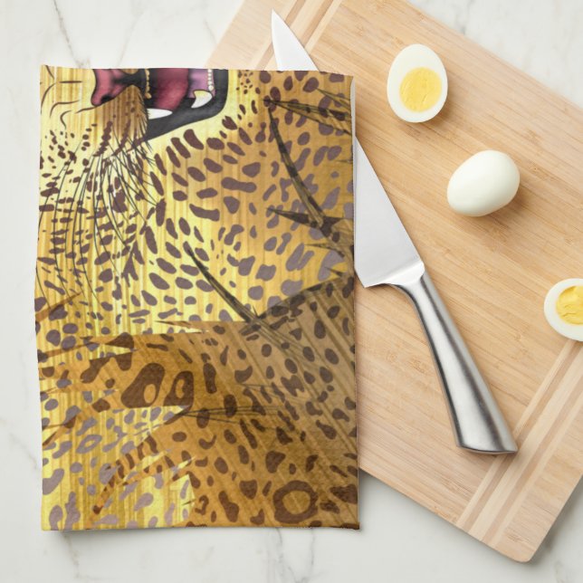 Leopard Territory 1 Tea Towel (Quarter Fold)