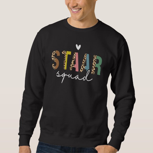 Leopard Test STAAR Squad Mode On Teacher Testing D Sweatshirt (Front)