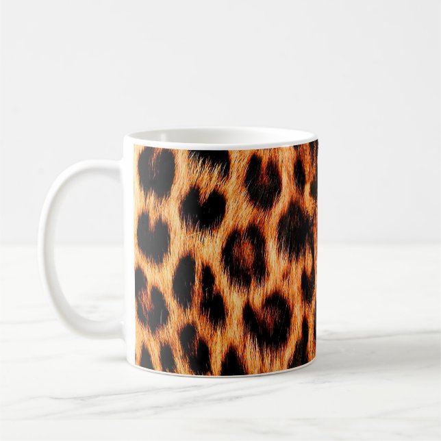 Leopard texture, African animal seamless pattern. Coffee Mug (Left)
