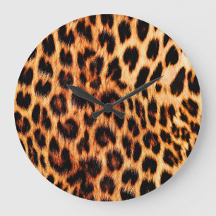 Leopard texture, African animal seamless pattern. Large Clock